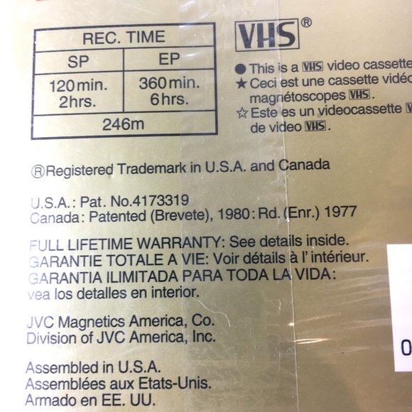 Bundle of 2 - JVC 6 Hour T-120 blank VHS NWT - Picture 6 of 7